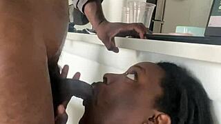 Your desk pet bbw gags on bbc and gets sloppy