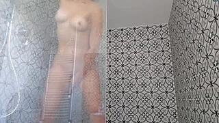 Hot Sensual Shower with Big Ass Brunette Got Me So Hard!!