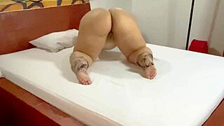 curvy latina milf's huge ass teases in thong before doggystyle pound