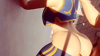 Chun li sneaks bathroom anal blowjob rough squirting cheating