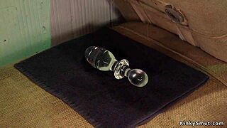 milf in latex rims bound blonde's ass then fists gaping hole