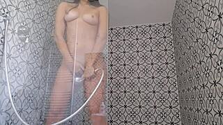 Hot Sensual Shower with Big Ass Brunette Got Me So Hard!!