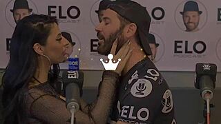 rainha hotwife slurps a sloppy blowjob on podcast host!