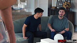 stepson shares his hot stepmom pristine edge with a buddy and she digs it