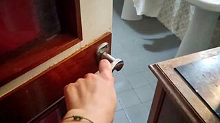 Party slut in shower chains spreads hairy pussy for massive cumshot glazing her tight hole