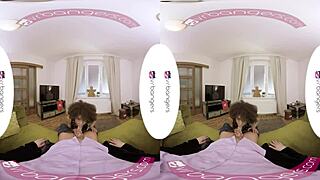 hot ebony student sucks and fucks in vr