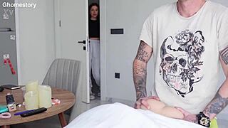 stepmom sneaks in after catching me with sex doll then rides my cock doggystyle till orgasm