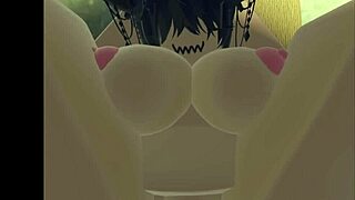 In the Roblox world she strips down for steamy sex beside the flickering campfire under starry skies