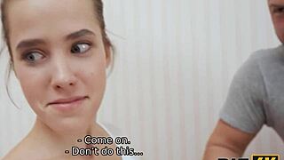 That flexible russian ballerina takes a wild group bang from lucky inseminator creampie finish