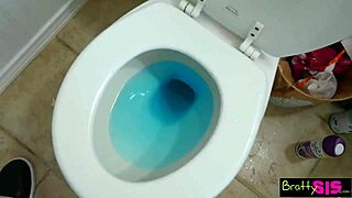 hey busty tattooed stepsis wanna get fucked doggystyle in toilet?