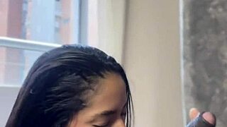 amateur bbw brunette deepthroats cock in homemade massage handjob nysdel