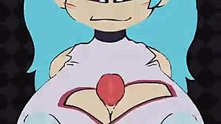 Sky explodes in orgasm as monster cock finally tittyfucks her big tits!