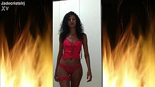 Juicy Brazilian Housewife Jade Teases Neighbor with Shaved Pussy Flash