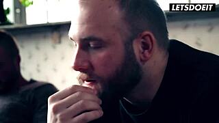 angel wicky sneaks two monster cocks in the hostel shower