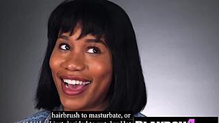 big ass ebony milf moans through passionate solo masturbation post-playboy casting interview