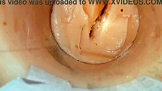 camera slips deep capturing massive explosion inside tight shaved spot