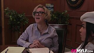 dee williams and summer col share a steamy milf lesson in scissoring