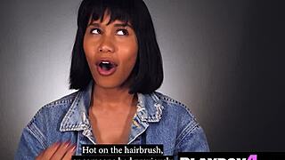 big ass ebony milf moans through passionate solo masturbation post-playboy casting interview