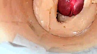 camera slips deep capturing massive explosion inside tight shaved spot