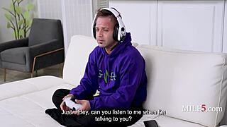 Desperate milf cougar in lingerie teaches incel stepson pussy fucking for family line