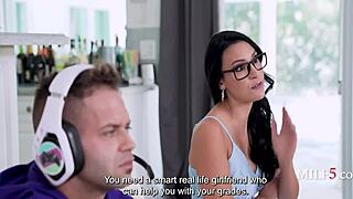 Desperate milf cougar in lingerie teaches incel stepson pussy fucking for family line