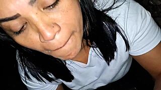 Amateur couple's big natural tits wife bent over for public street doggystyle creampie quickie.