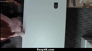 redhead babes suspected of theft get fucked hard by cops in shop