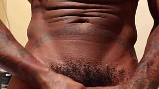 Hallelujah Johnson worships big black hairy monster cock