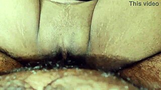 Indian Wife's Tight Pussy Lips Spread Wide in Close-Up Pound