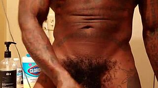 Hallelujah Johnson worships big black hairy monster cock