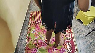 Indian Wife's Tight Pussy Lips Spread Wide in Close-Up Pound