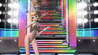 Kagamine Rin and Vocaloid Loid Nude Mod Goddess Boobs Pussy Cum Covered Tits!