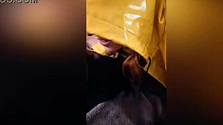 sloppy boot riding asshole gaping in rubber hood!