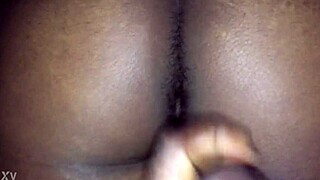 he blasts a huge nut right on her juicy ass