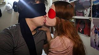 her wet tongue kisses drip saliva as she shakes her latina ass for you