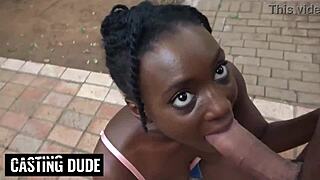 Ebony Tinder Slut Deepthroats Monster BBC on First Date Then Gets Ripped Clothes Fucked Rough