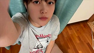 serious japanese study girl shows raw pleasure faces up close