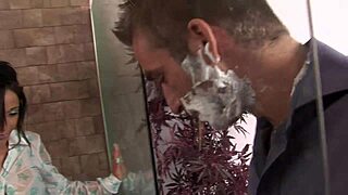 romana drops to knees for deepthroat blowjob before getting bent over fucked in steamy shower creampie