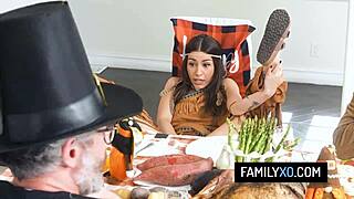 Hey stepfamily let's give thanks with this hot foursome blowjob action