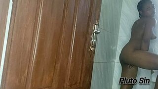 Girlfriend rides my BBC cowgirl in steamy bathroom fuck part two