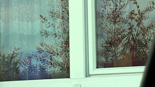 Taxi Driver Spots Stocking Milf No Panties Washing Windows Nude