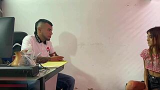 i'm the boss fuckin this desperate college slut beggin for job full story yo