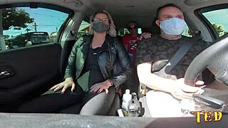 Katharine Madrid hops in the car for Tony Tigrao's wild ride in vagninho number 28