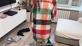 Busty russian stepmom watches my girlfriend fuck gets horny joins for creampie pov