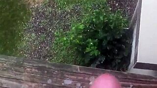 Solo outdoor cum explosion from massive jerking session in public view