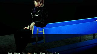 Asian girl plays on night train with small tits tease