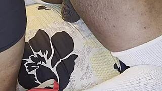 Ebony wife humiliates husband with huge anal toys femdom