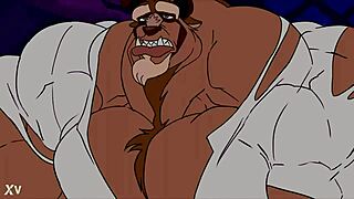 beast muscle growth transformation furry bodybuilder cock