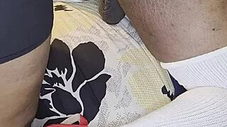 Ebony wife humiliates husband with huge anal toys femdom