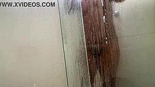 I got tipped just to spy on her taking a hot shower in lingerie